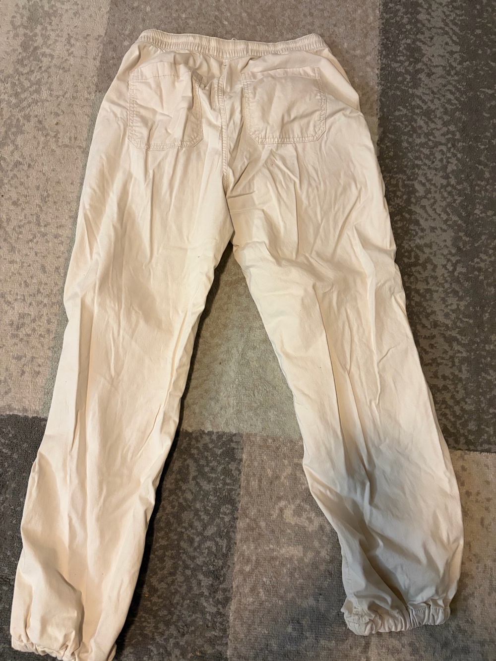 Hollister Off-White Elastic-Waist Jogger Pants
